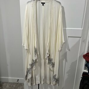 Torrid Cream and Gray Cardigan